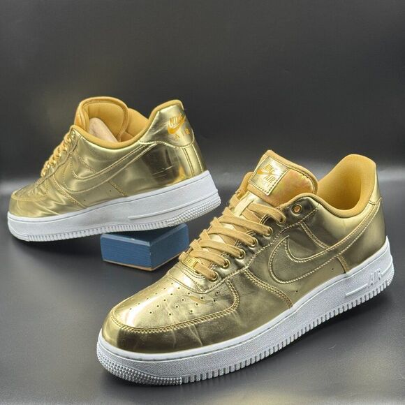 Wmns Nike Air Force 1 SP 'Liquid Metal - Gold' - Picture 8 of 13